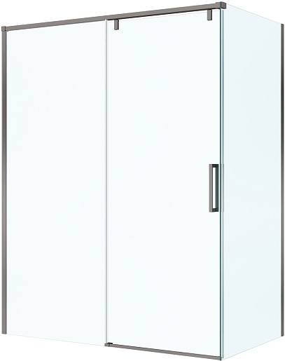 BelBagno Душевой уголок Soft Close-1 SOFT_CLOSE-1-AH-1-150/90-C-GM 150x90 профиль оружейная сталь стекло прозрачное – фото-1