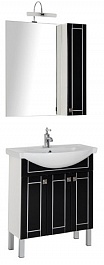 Aquanet Мебель для ванной "Честер 75" черный/серебро – фотография-1