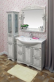 Sanflor Мебель для ванной Адель 100 белая, патина серебро – фотография-5