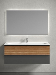 Sancos Тумба с раковиной Delta 120 дуб красный/графит раковина Grace 121 CN7017 – фотография-5