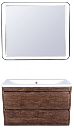 Style Line Тумба с раковиной подвесная Атлантика 100, Люкс, старое дерево, PLUS – фотография-2