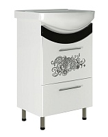 Mixline Тумба с раковиной Радуга 50 белая (цветы)