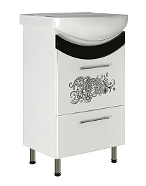 Mixline Тумба с раковиной Радуга 50 белая (цветы) – фотография-1