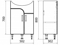 Merkana Мебель для ванной комнаты Ладья 55 L – фотография-2