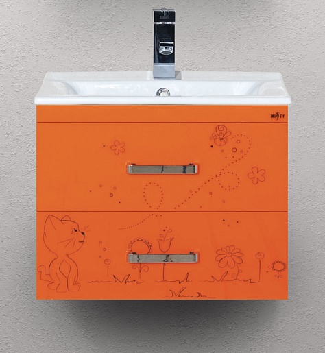 Misty Тумба с раковиной Kitty 50 апельсиновый фреш – фото-1