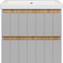 Misty Тумба под раковину Грэй 60 подвесная серый металлик/дуб сонома – фотография-1