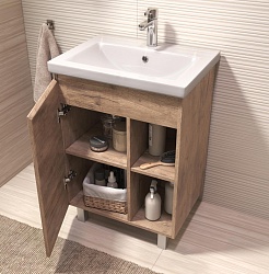 Vigo Тумба c раковиной Milos 600-1-0 дуб золотой – фотография-3