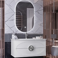 Opadiris Мебель для ванной Ибица 90 с овальным зеркалом подвесная белая/хром
