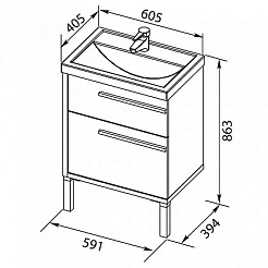 Aquanet Тумба с раковиной Фостер 60 – фотография-9