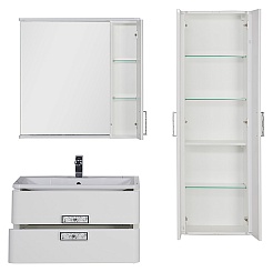 Aquanet Тумба с раковиной Паллада 90 белая – фотография-9