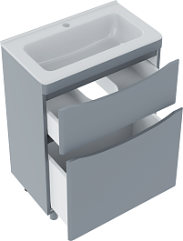 Vivon Тумба под раковину Ostin 60 напольная серая матовая – фотография-3