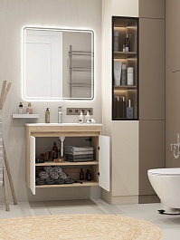 Teymi Тумба с раковиной Netta 75 подвесная дуб/белый – фотография-12