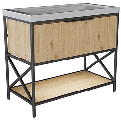 Mixline Тумба с раковиной Бруклин 100 дуб бунратти – фотография-1