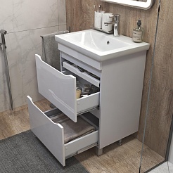 Vigo Тумба с раковиной Grani 600-0-2 белая – фотография-3