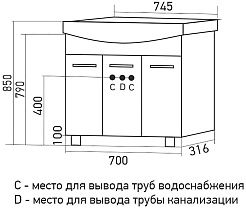 Mixline Тумба под раковину Вега 75 Best белая 556877 – фотография-4