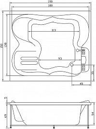 Aquatika Акриловая ванна Аквалюкс Токио Basic 190x150 cм – фотография-2