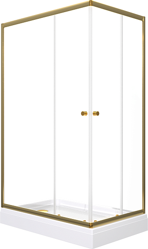 Triton Душевой уголок Вента-Голд 120x80 стекло прозрачное профиль золото с поддоном – фото-1