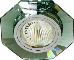 Feron Встраиваемый светильник Декоративное стекло 8120-2 зеленый,серебро – фотография-1