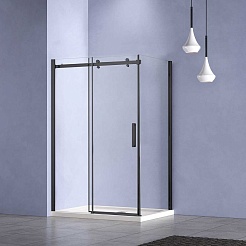Vincea Душевой уголок Como-N 140x90 VSR-4CN9014CLB профиль черный стекло прозрачное – фотография-2
