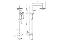 Aquatek Душевая стойка Европа AQ2343CR с термостатом, хром – фотография-4
