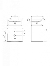 Onika Тумба с раковиной Балтика-Квадро Black 60 напольная белая – фотография-9