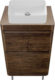 Style Line Тумба с раковиной напольная Атлантика 60, старое дерево, столешница MI01 – фотография-1