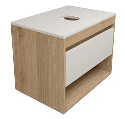 Teymi Тумба с раковиной Ritta 65 дуб эврика/белый матовый T60520 раковина T50302 – фотография-2