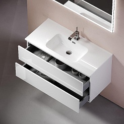 Sancos Тумба с раковиной Urban 100 белый глянец раковина Element 101 CN7003 – фотография-6