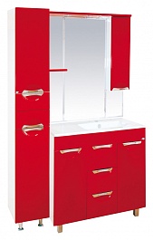 Misty Зеркальный шкаф Кристи 90 R красный, эмаль – фотография-2