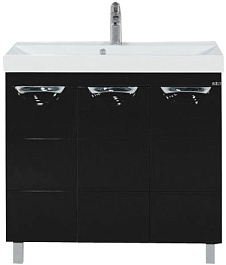 Misty Тумба с раковиной Петра 75 черная – фотография-1