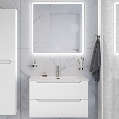 BelBagno Мебель для ванной Etna 80 подвесная белая матовая – фотография-1