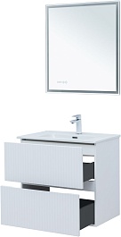 Aquanet Тумба с раковиной Джейн 2.0 70 Flat подвесная белый сатин – фотография-29