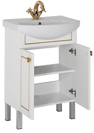Aquanet Мебель для ванной "Честер 60" белый/золото (186335) – фотография-9