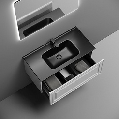 Sancos Тумба с раковиной Very 90 bianco раковина Element 91 CN7002MB – фотография-5