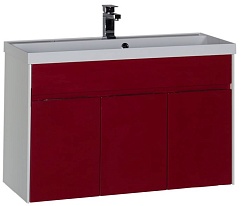 Aquanet Тумба с раковиной "Латина 100" бордо (179928) – фотография-1
