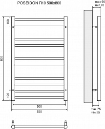 Lemark Полотенцесушитель электрический Poseidon П10 500x800 хром – фотография-5