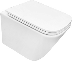 Azario Унитаз подвесной Armonia AZ-2403 безободковый белый – фотография-1