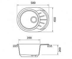 Granfest Мойка кухонная Rondo GF-R580L Бежевый – фотография-3