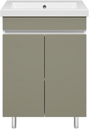 Misty Тумба с раковиной Майна 60 хаки/белая – фотография-1