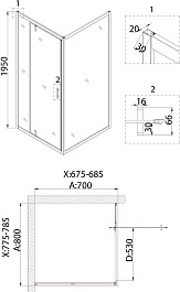 Niagara Душевая дверь в нишу Nova NG-63-8A – фотография-5