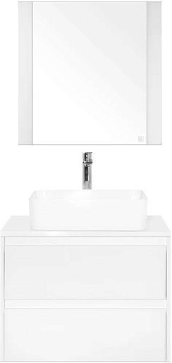 Style Line Тумба с раковиной Монако 70 Plus осина бел/бел лакобель – фотография-8