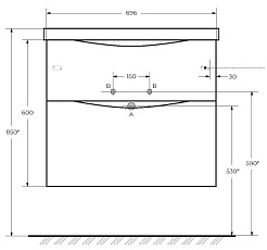BelBagno Тумба под раковину Marino-H60 70 подвесная Bianco Lucido – фотография-7