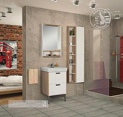 Акватон Мебель для ванной "Йорк 55" белый/дуб сонома – фотография-4