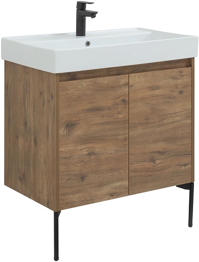 Aquanet Мебель для ванной Nova Lite 75 2 дверцы подвесная дуб рустикальный – картинка-13