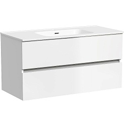 Sancos Тумба с раковиной Urban 100 белый глянец раковина Element 101 CN7003 – фотография-1