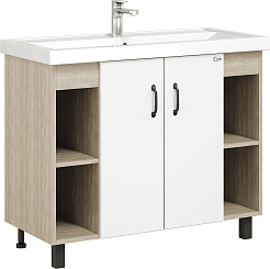 Onika Тумба под раковину Тимбер 100.10 белая/дуб сонома – фотография-1