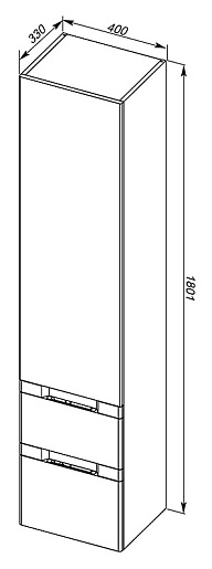 Aquanet Пенал для ванной "Виго" сине-серый – фотография-6