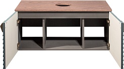 Runo Тумба с раковиной Андорра 85 Tre подвесная зеленый графит/дуб коньячный – фотография-4