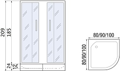 River Душевой уголок DON XL 100/26 МТ с поддоном – фотография-6
