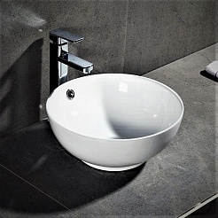 Teymi Раковина накладная в ванную Lina kuppi D40 белая T50103 – фотография-7